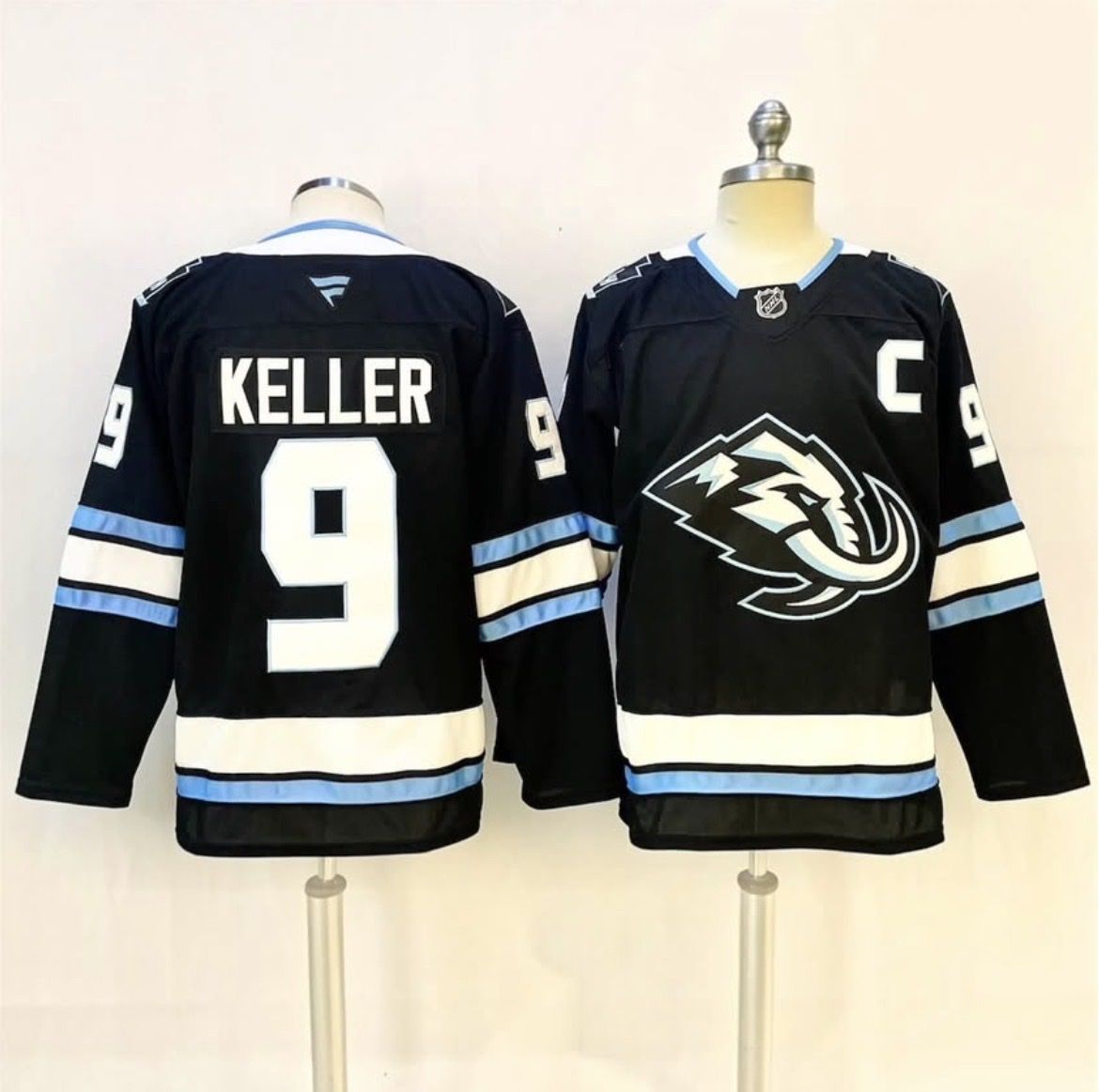 Clayton Keller #9 - Size: S & XXL - Utah Mammoth Black Home Jersey