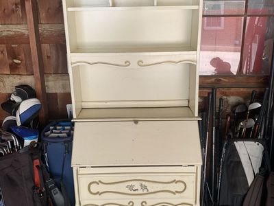 Vintage French Provincial Secretary & Hutch