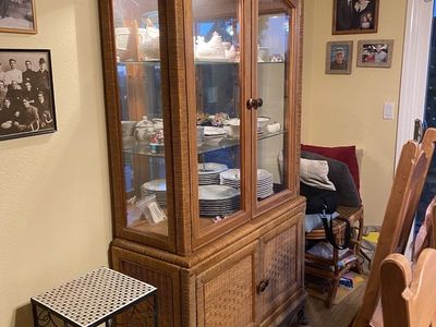 Wood, bamboo, & glass hutch!