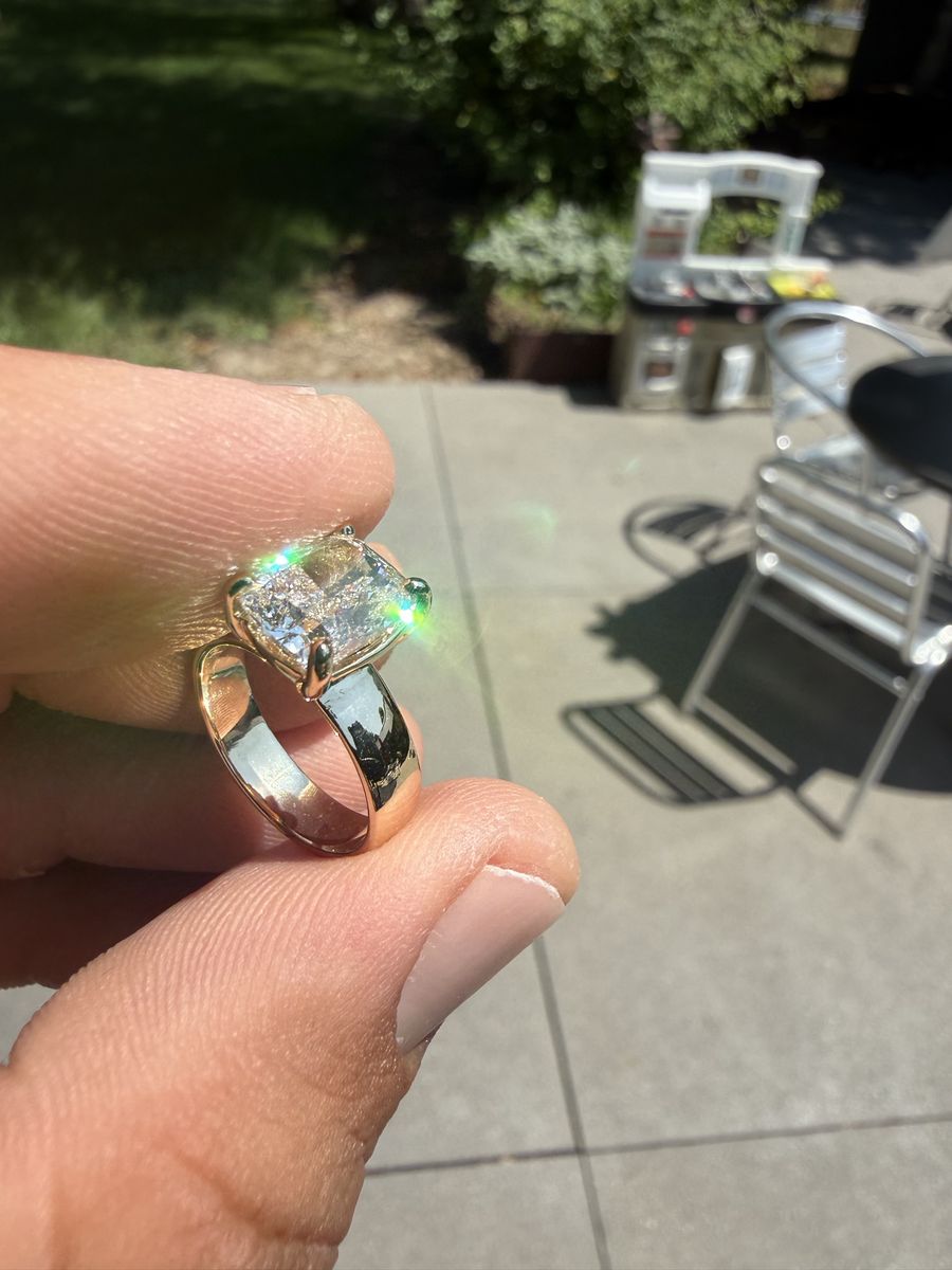 Gold Cushion-Cut Solitaire Engagement Ring