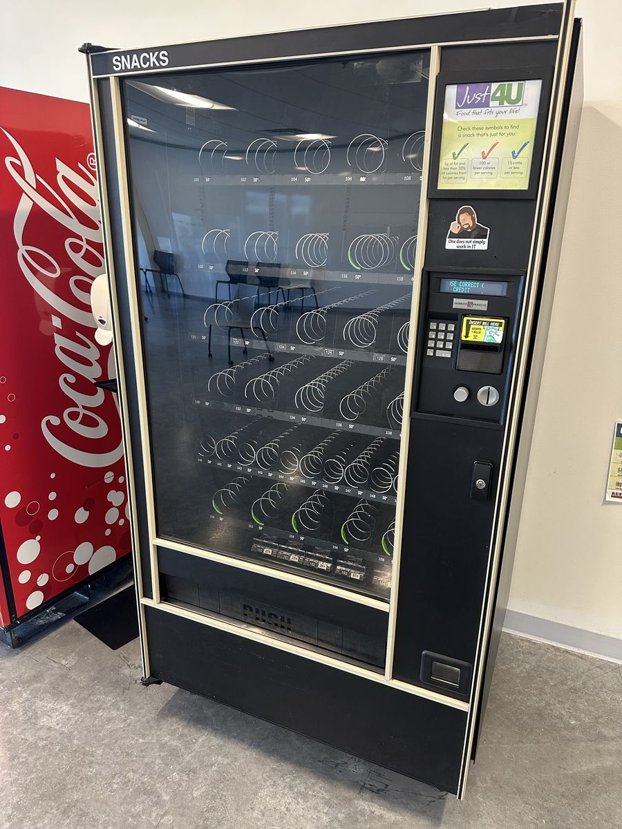Black Vending Machine for Snacks - Empty with Card Reader, Used Good Condition