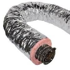 Flex Duct, 8"x25' R6.0 Insulated Metal Poly Bagged