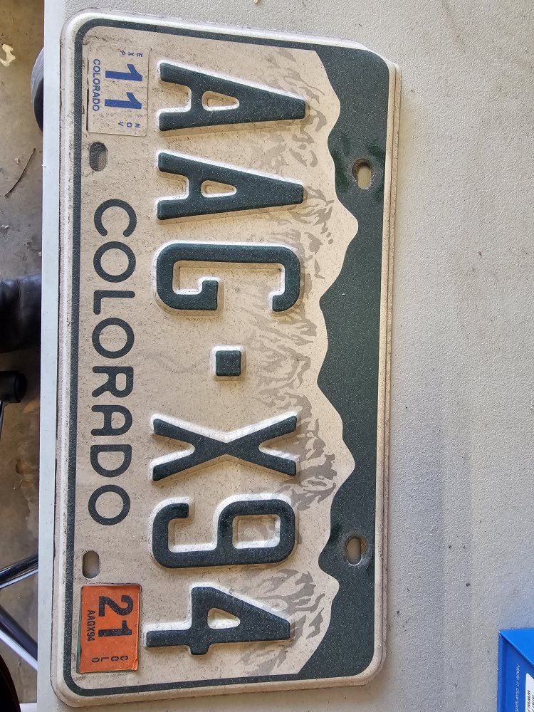 Colorado License Plate - AAG-X94 - Collectible/Novelty Auto Tag (Expired 2021)