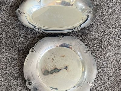Antique Sterling Silver serving Tray or Decor