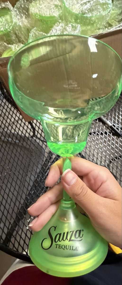 Brand new Sauza Tequila Green Plastic Margarita Glass - light up