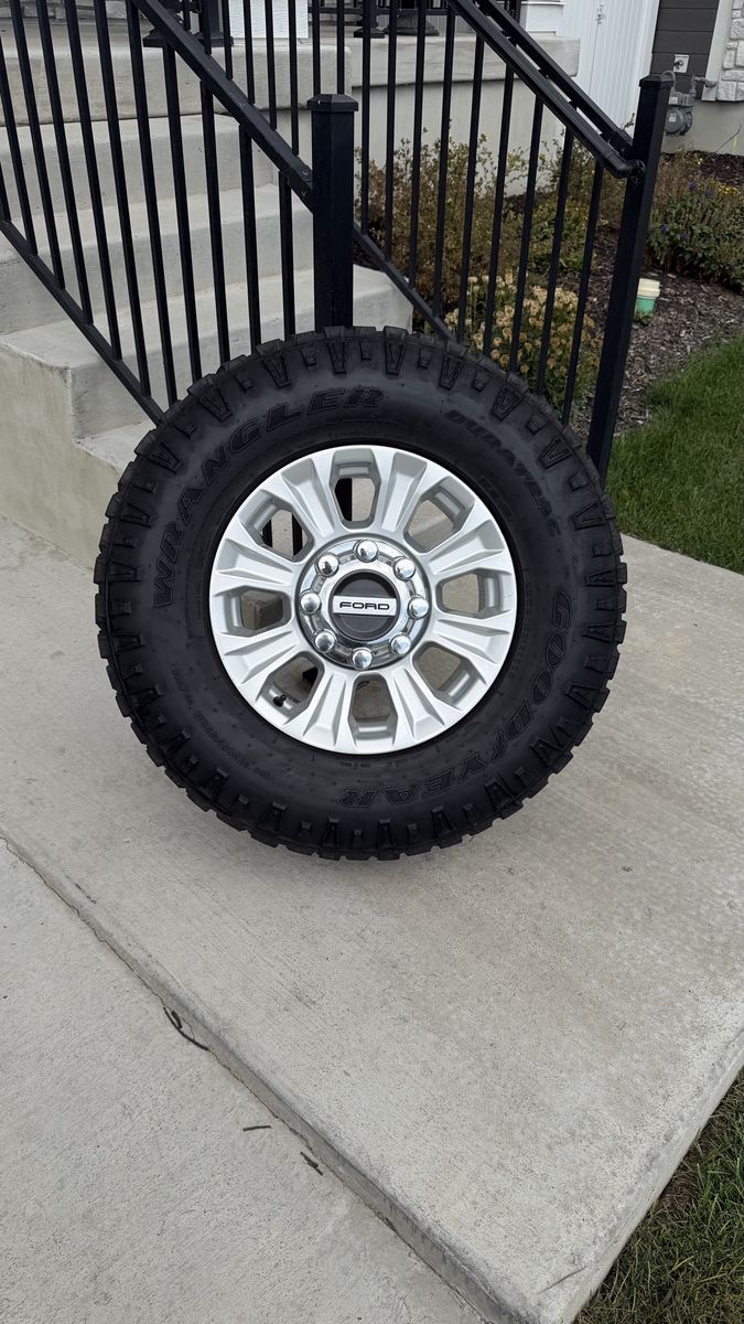 Ford F350 Rims and Tires 285/75R18 Goodyear Wrangler Duratrac