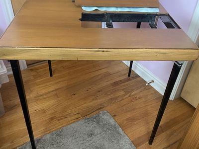 Singer 301 Sewing Machine wood table! With Serial Number! (wood table only-No sewing machine! Hard to find! Antique $750.00