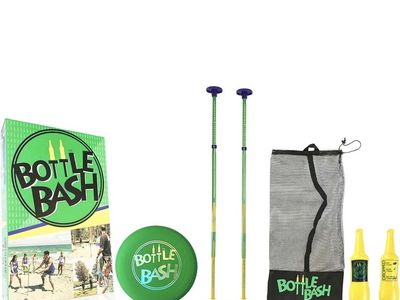 Bottle Bash Outdoor Flying Disc Game Set - Frisbee Toss Yard Game