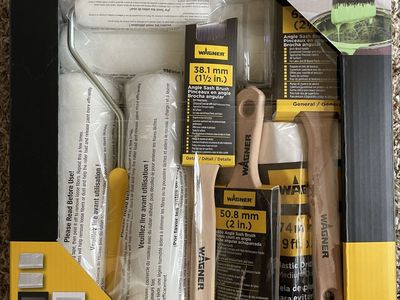 Wagner 18-Piece Premium Painting Kit with Roller, Brushes, Drop Sheet - New