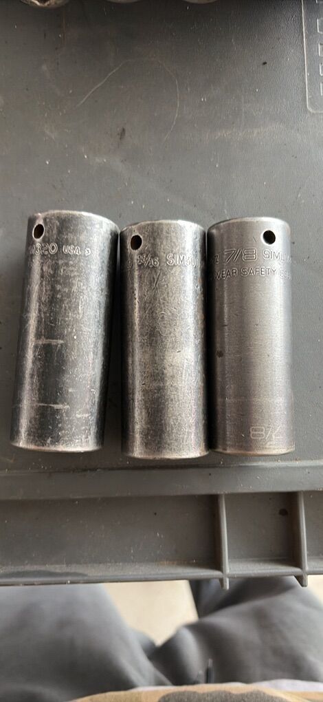 3 Snap On 1/2” Flank Drive Deep Impact Sockets