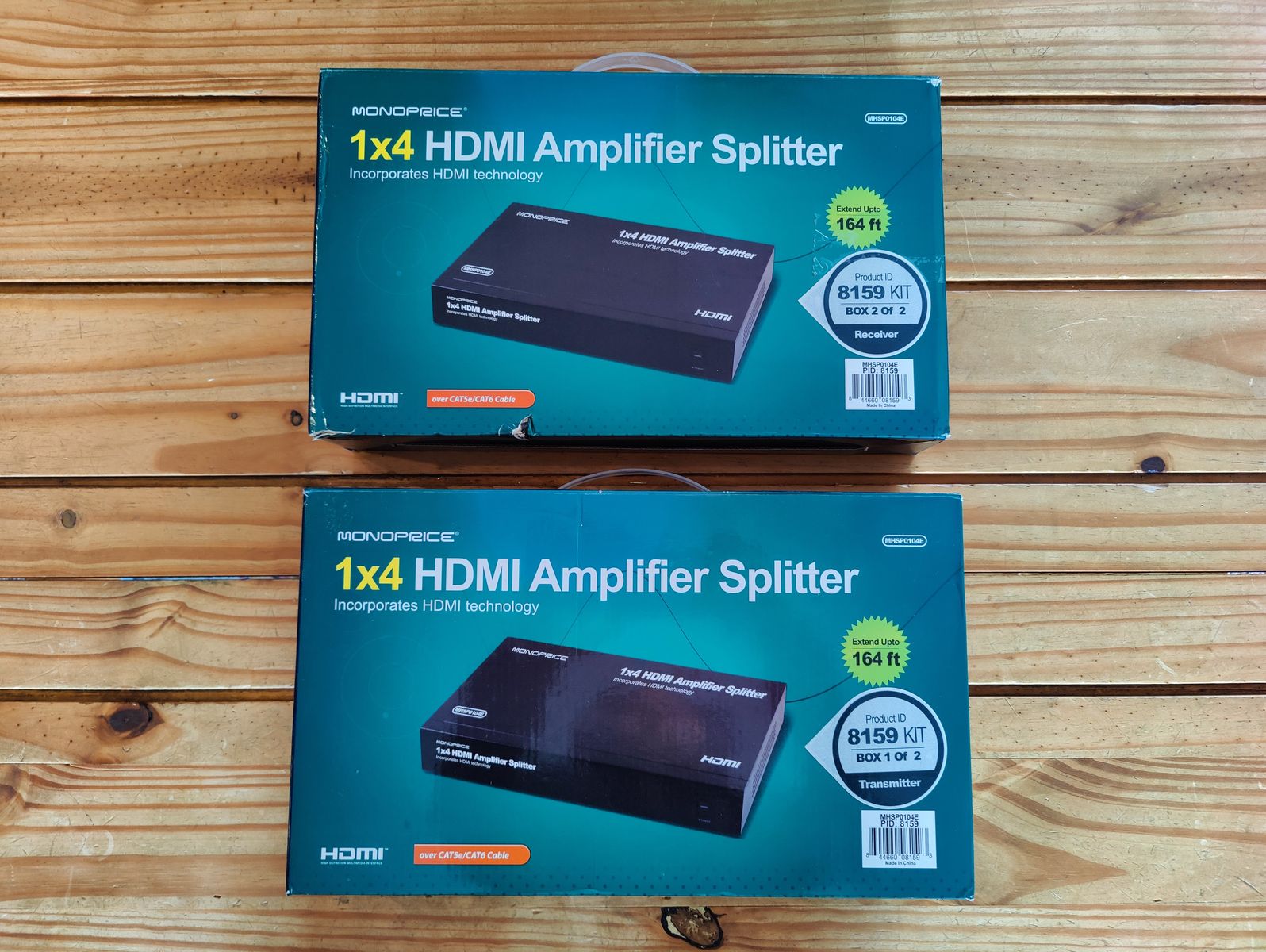 Monoprice 1x4 HDMI Splitter Extender Kit (over Cat5e/Cat6) - Like New Open Box
