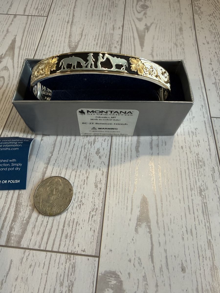 Montana Silversmiths Between Friends Silver and Gold Cuff Bracelet