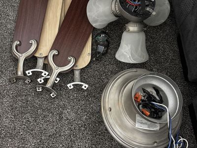 Harbor Breeze 52” Brushed Nickel Ceiling Fan with Light Kit & Reversible Blades - Used