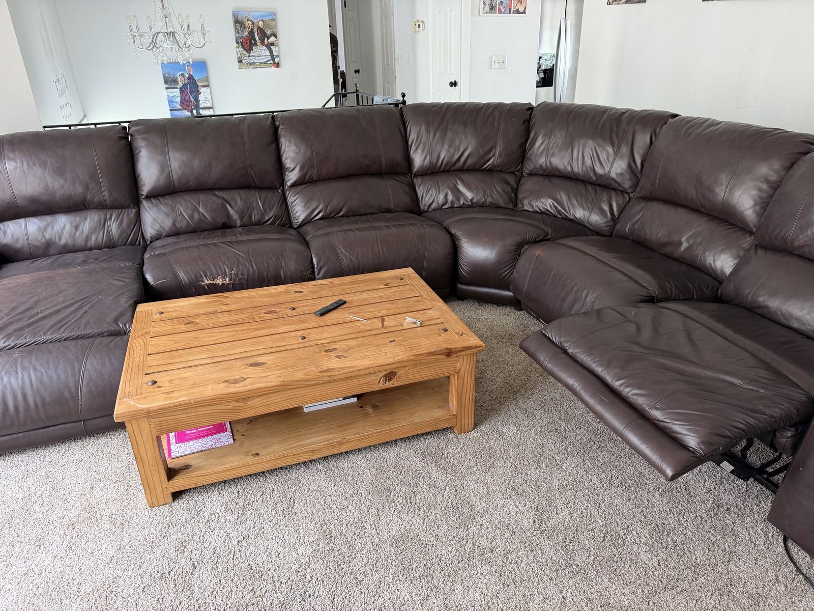 Brown sectional sofa