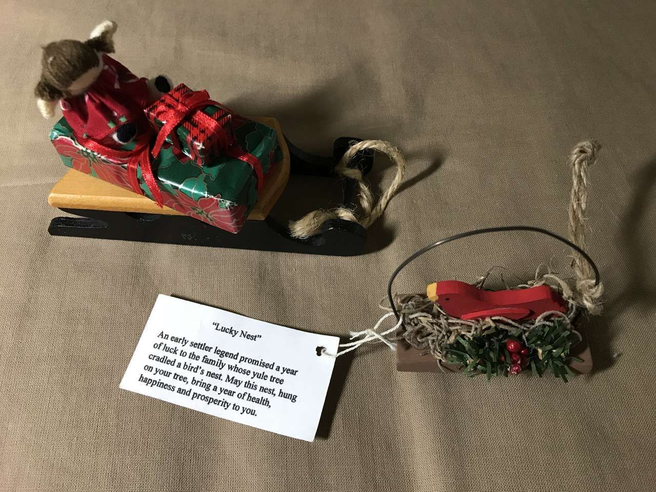 CHOOSE Christmas Ornaments or Decorations 1-Byers Choice Ltd. 1994, 1-Lucky Nest with Poem, 1-Snowmen Collectibles