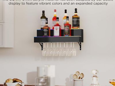 Dethan LED Lighted Liquor Bottle Display Shelf