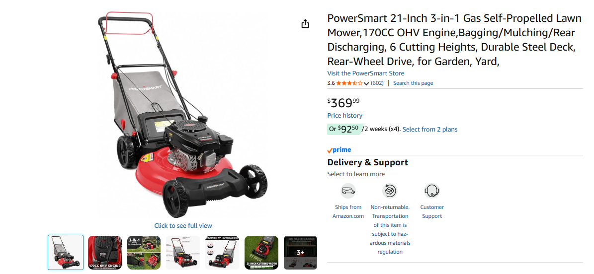 New in box 3-in-1 Gas Self-Propelled Lawn Mower 