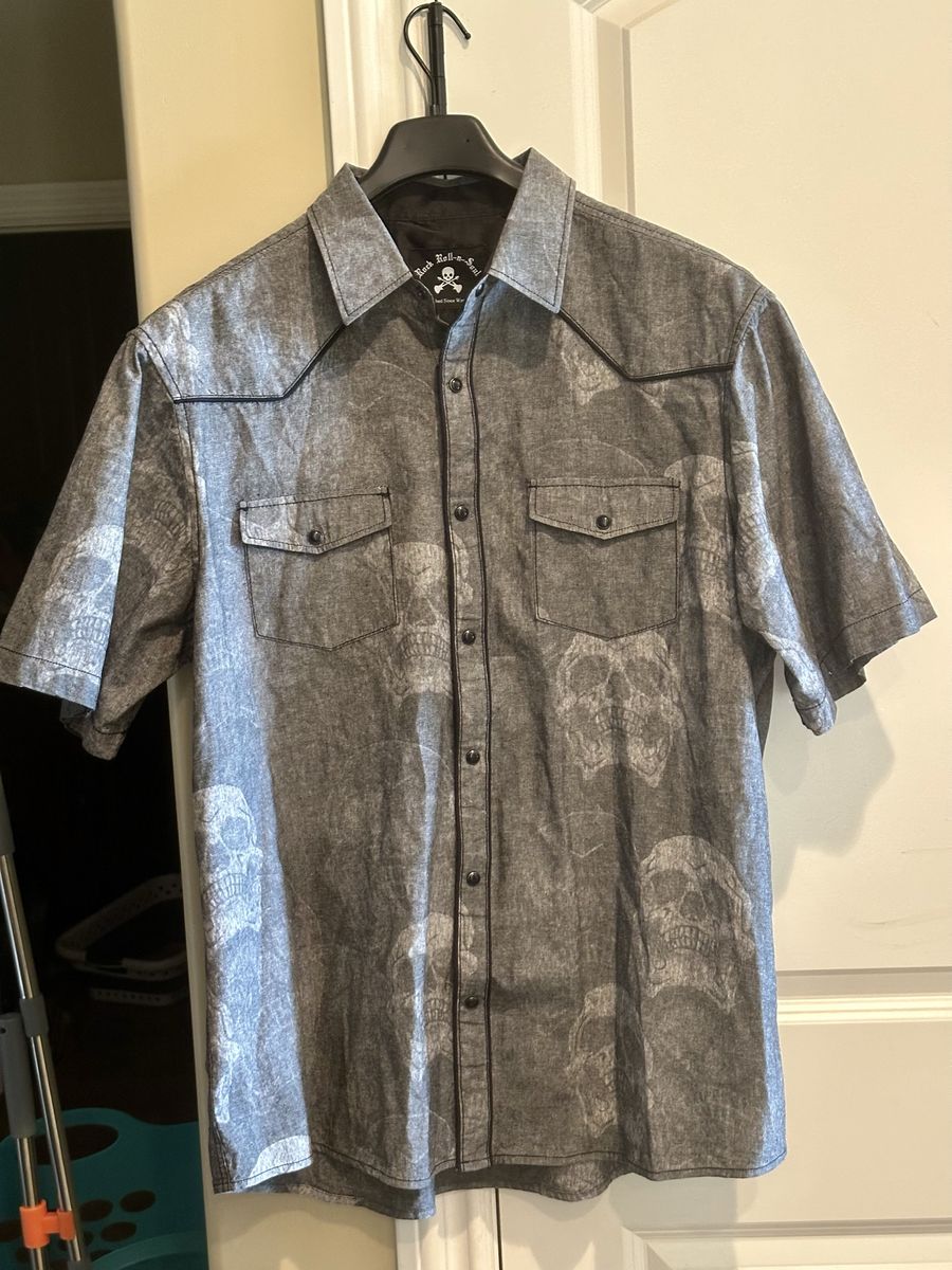 Mens Western Style Snap Front Shirt Rock RollnSoul