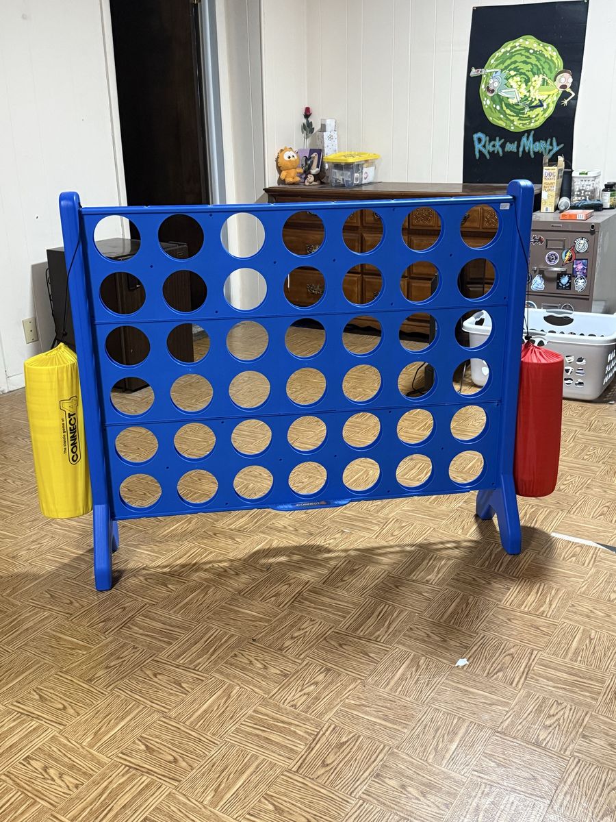 Giant Connect 4 Outdoor Game - Blue Plastic - Fun for All Ages