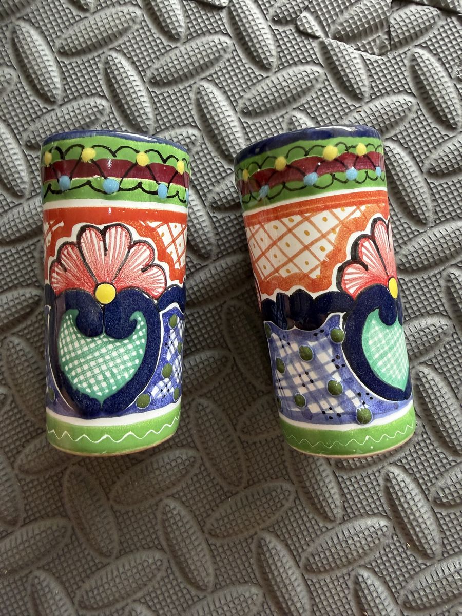 Set of 2 Hand-Painted Ceramic Shot Glasses