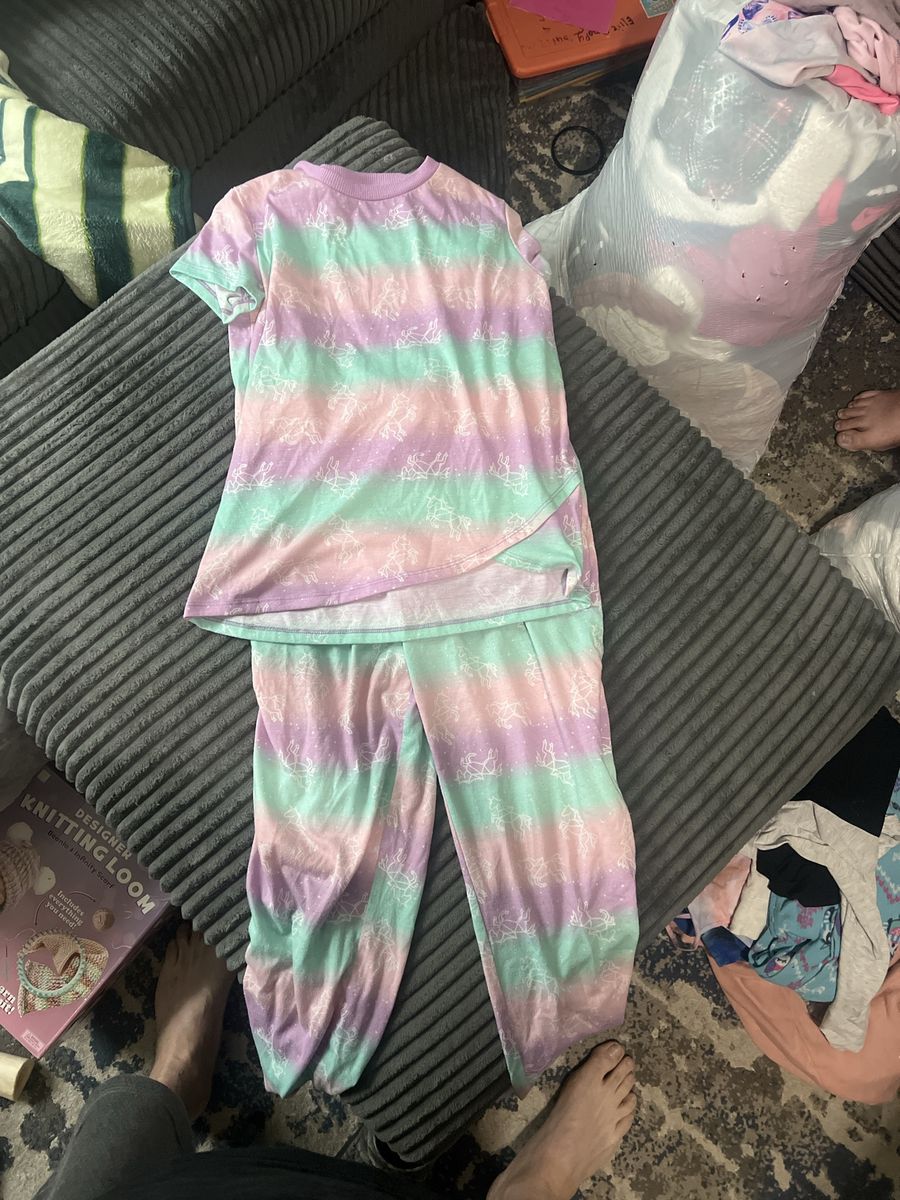 BCBG Girls Pastel Unicorn Pajama Set Size L 14/16