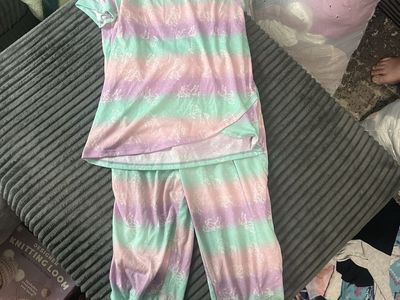 BCBG Girls Pastel Unicorn Pajama Set Size L 14/16