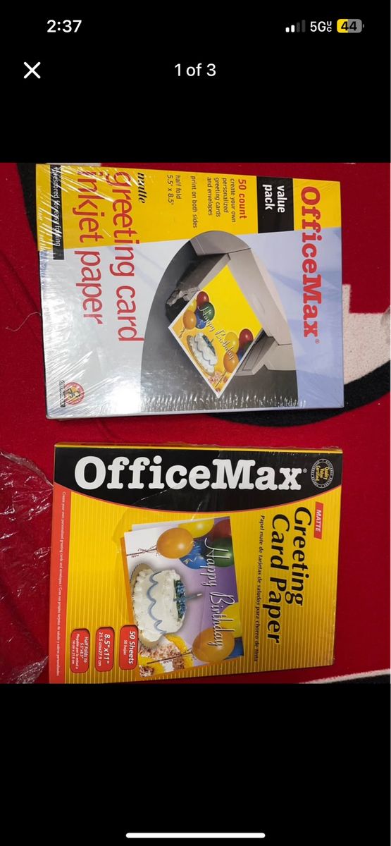 OfficeMax Greeting Card Inkjet Paper - 50 Count Value Pack & 50 Sheets Matte 8.5"x11"