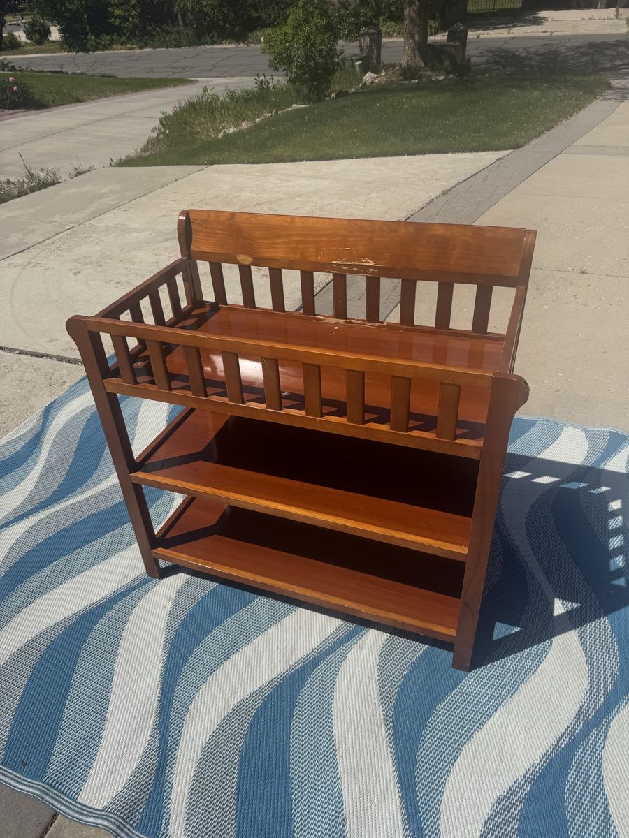 Brown Wooden Baby Changer