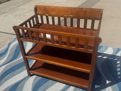 Brown Wooden Baby Changer