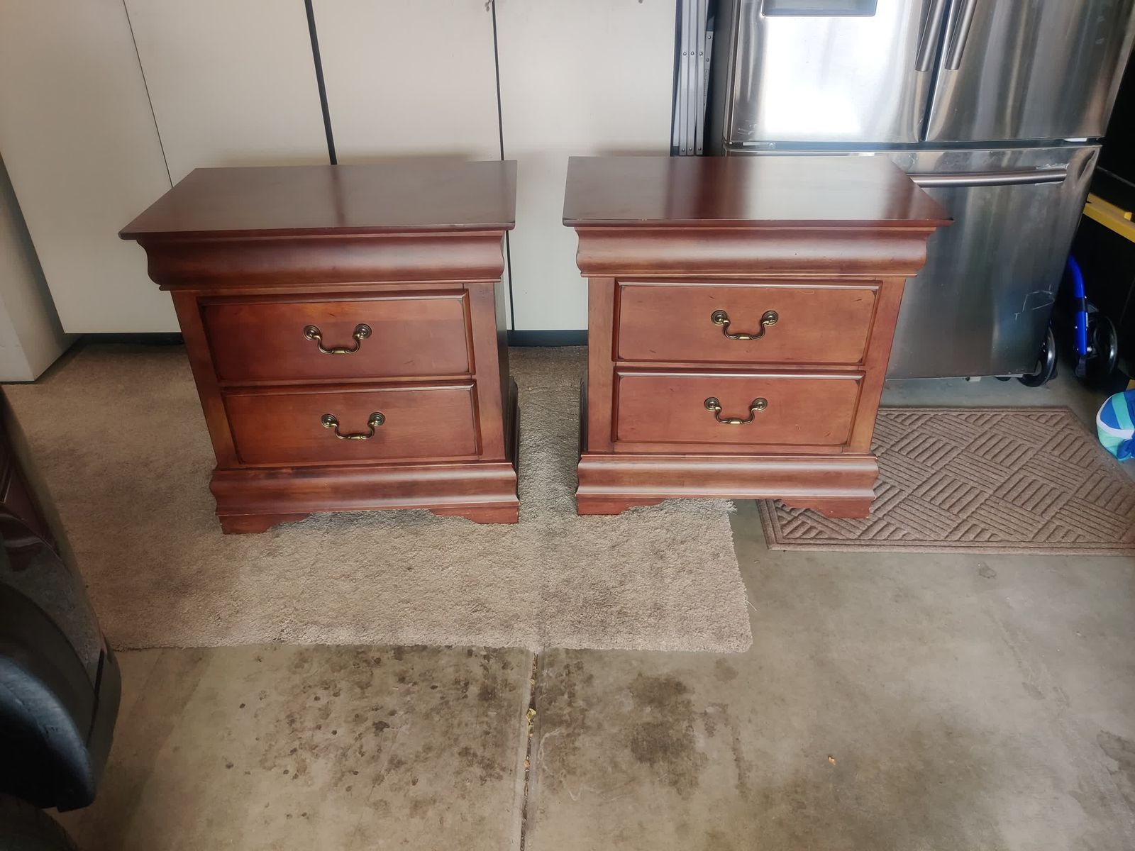 Two Well Cared For Cherry Finish Nightstands Or Side Tables