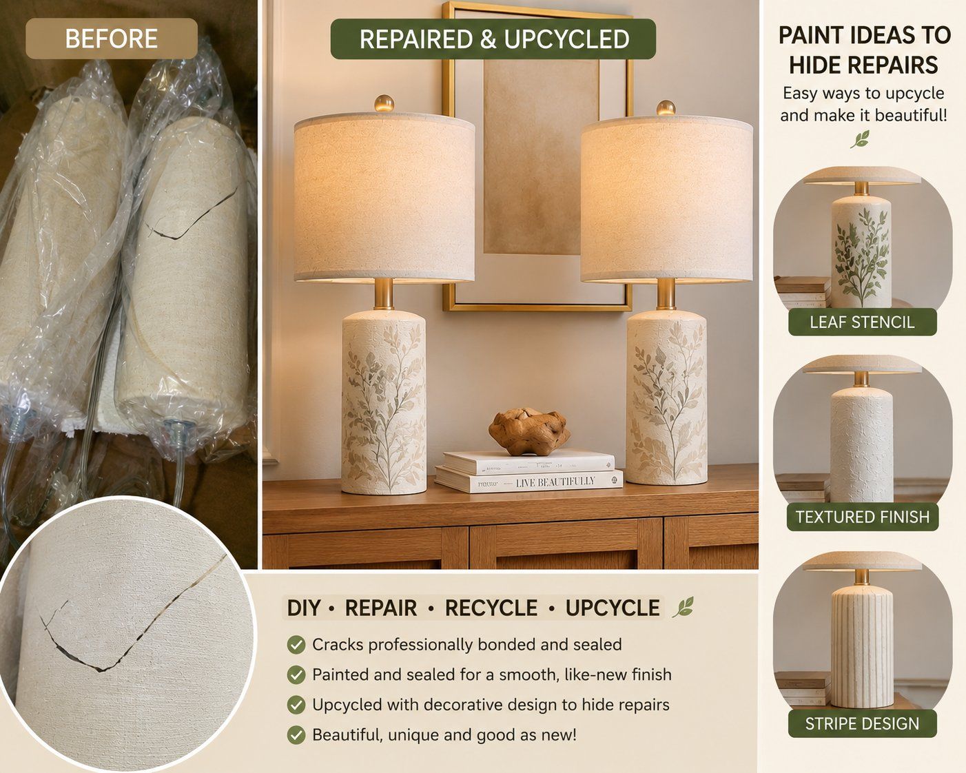 DIY Upcycle Inspiration – Restore or Reimagine These Beautiful Ceramic Lamps.