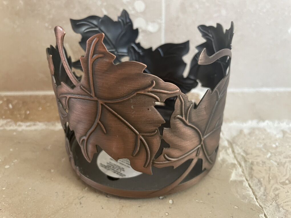 Brushed Bronze Leaf Candle Holder Bath &Body Works