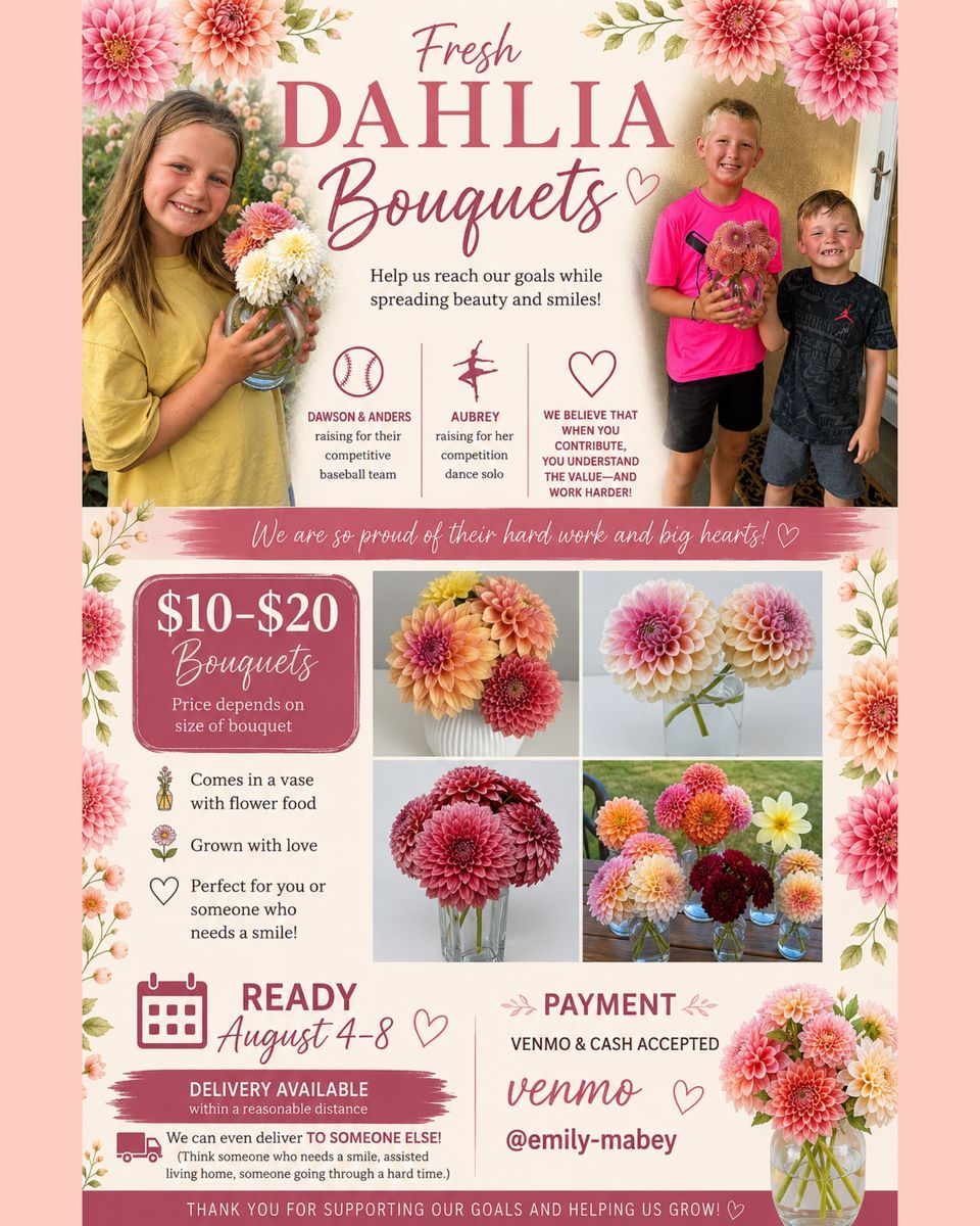 Dahlia Bouquets - Sport Fundraiser