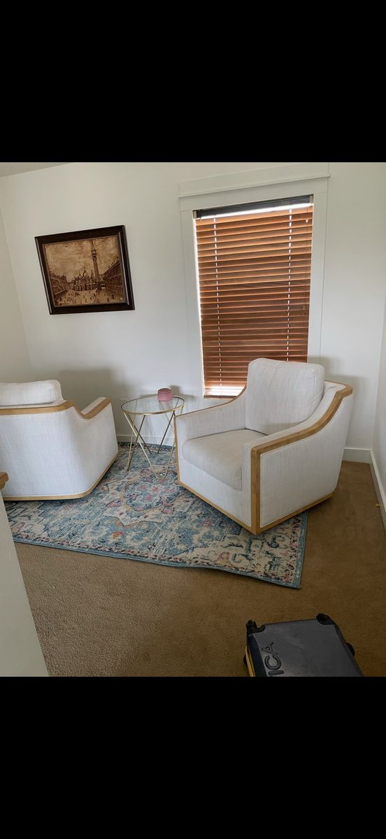 White chenille chairs swivel and rocking