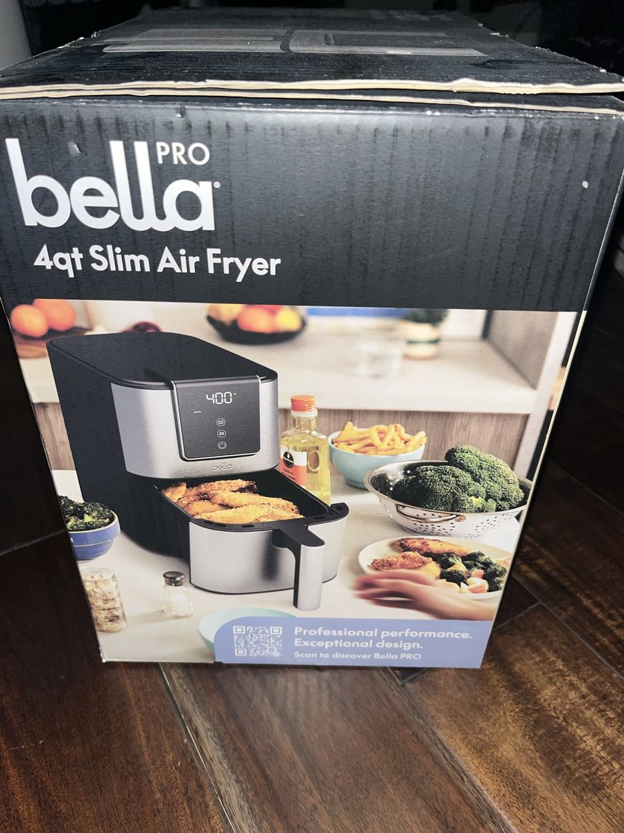 Bella Pro 4qt Slim Digital Air Fryer - Black/Stainless Steel, 1500W