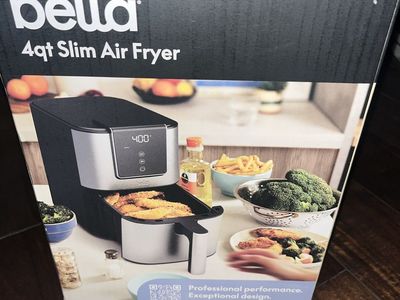 Bella Pro 4qt Slim Digital Air Fryer - Black/Stainless Steel, 1500W