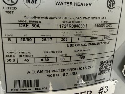 Electric Water Heater AO Smith