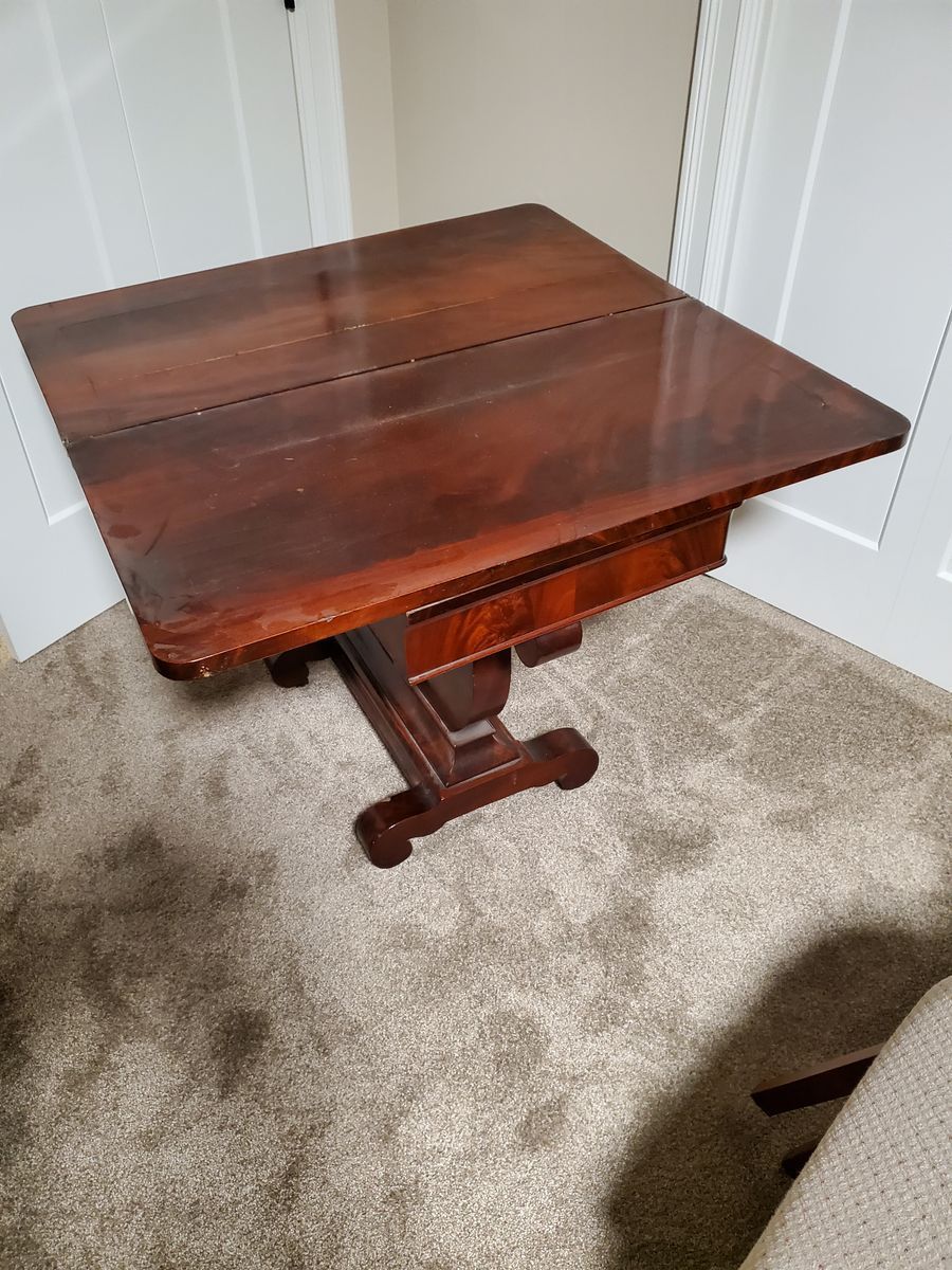 Antique Solid Mahogany Swivel/Flip Game Table
