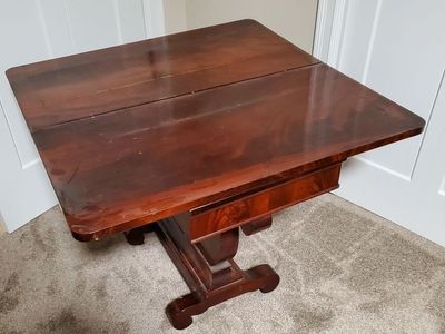 Antique Solid Mahogany Swivel/Flip Game Table