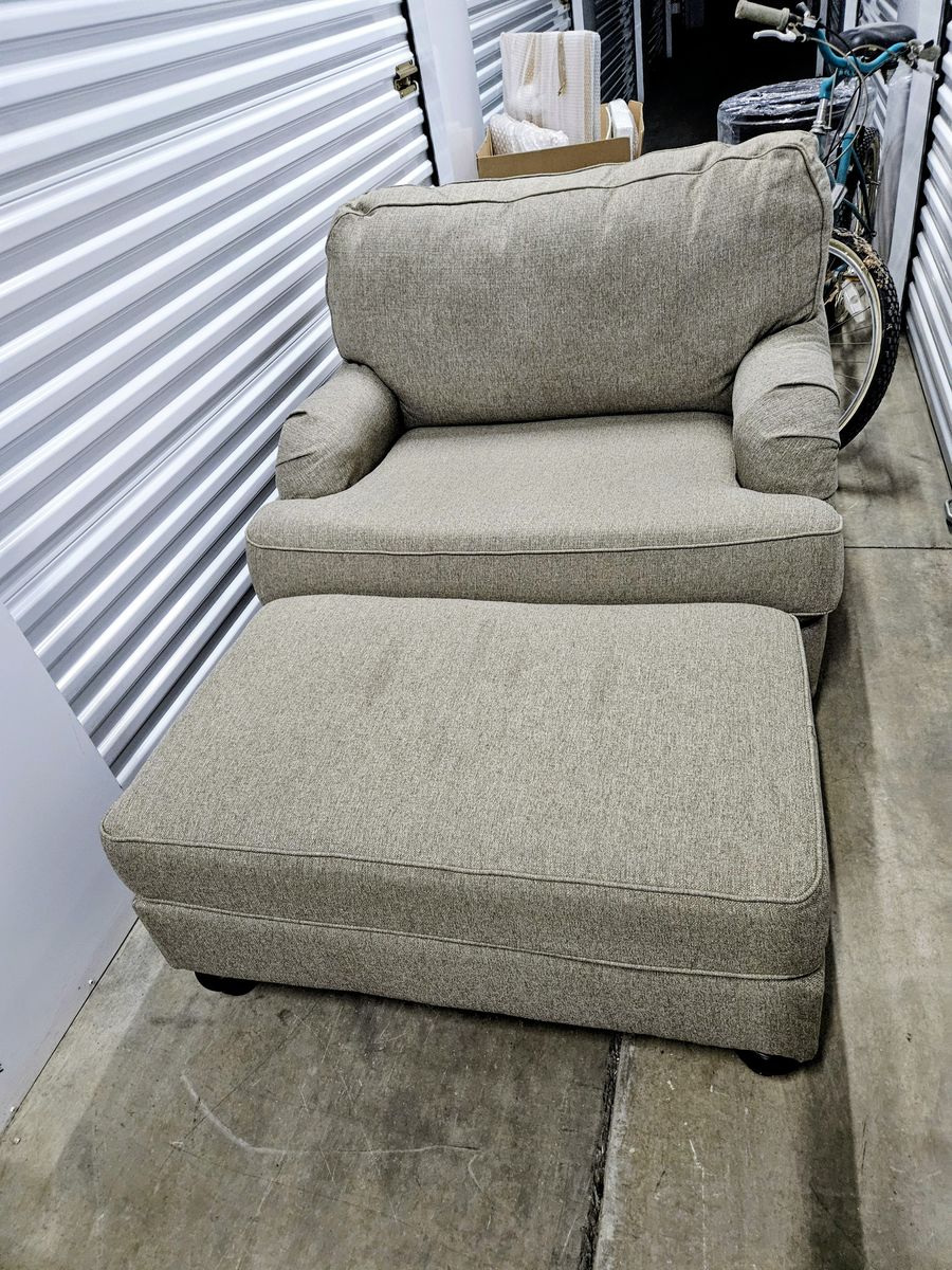 Oversized chair & a half with ottoman
