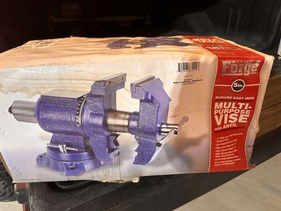 Central Forge 5 In. Rugged Cast Iron Multi-Purpose Vise with Anvil