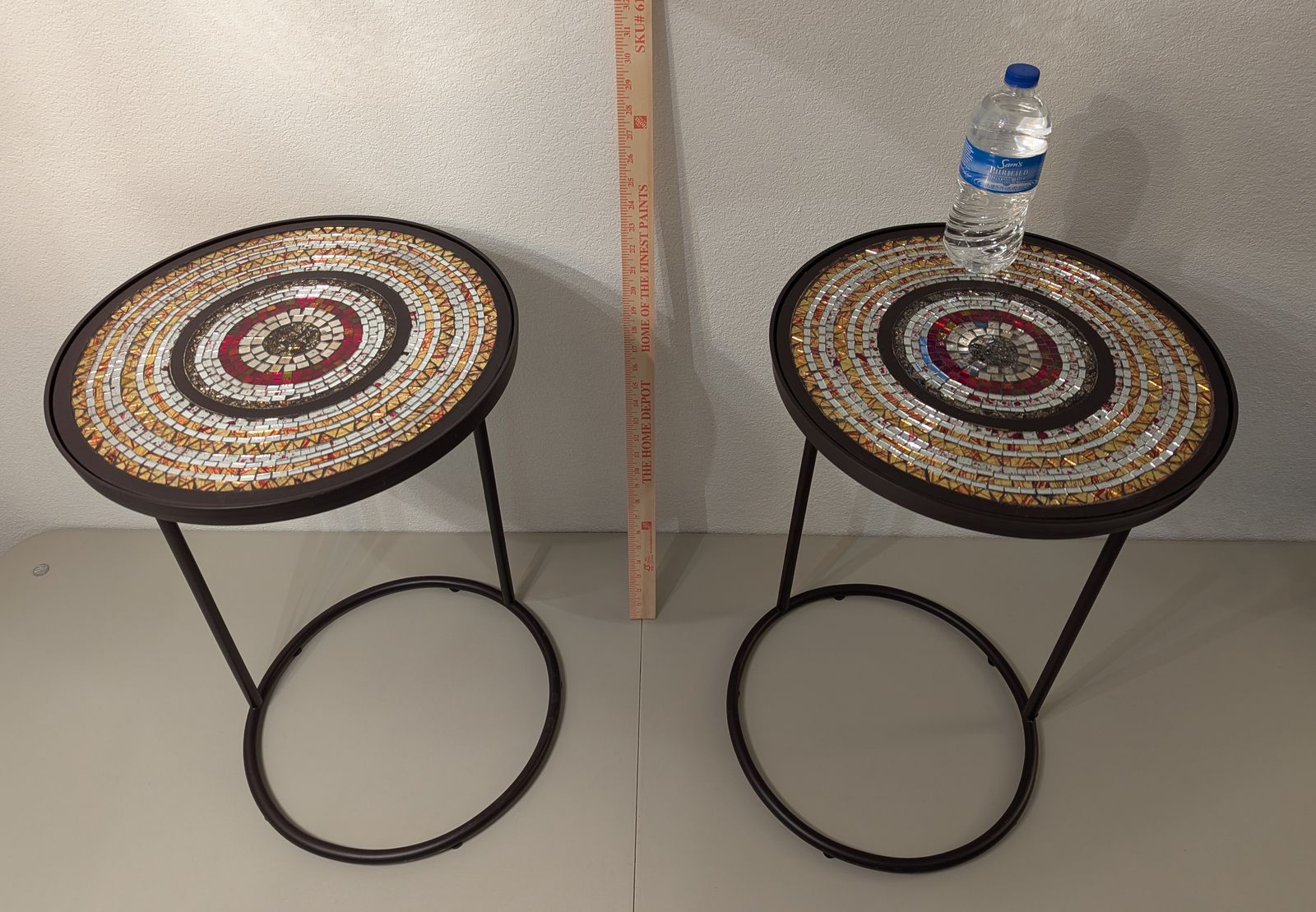 mosaic round side table