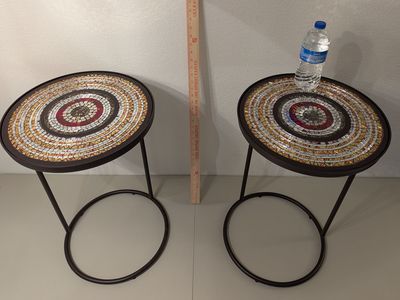 mosaic round side table