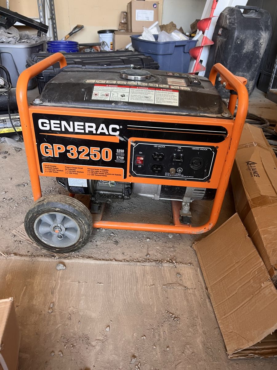 Generac GP3250 Portable Gas Generator - 3250 Running Watts / 3750 Starting Watts