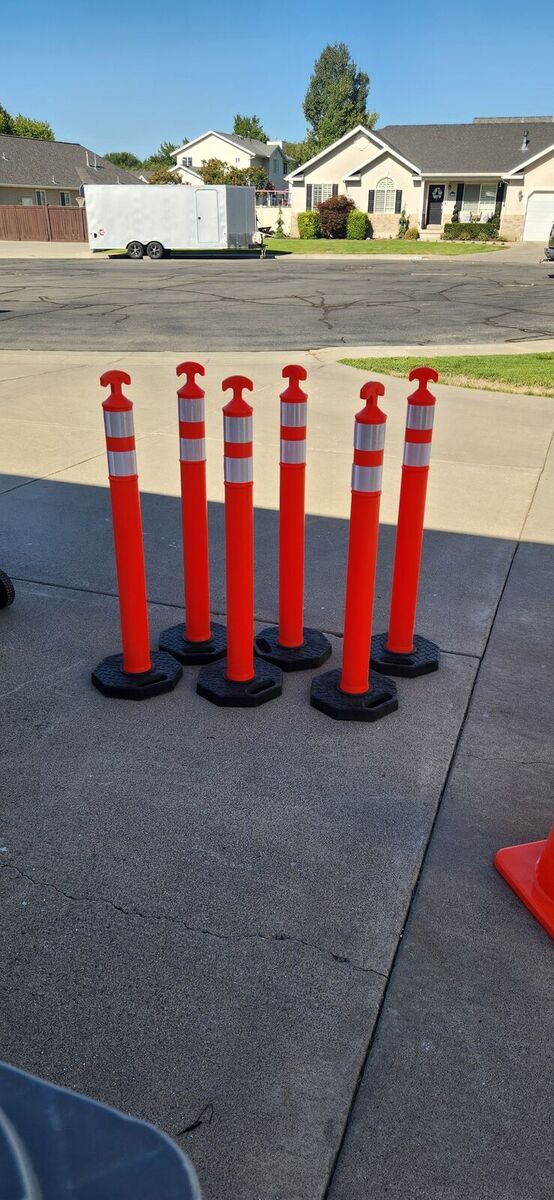 (6) Candlestick Barricades w/ Weighted Bases