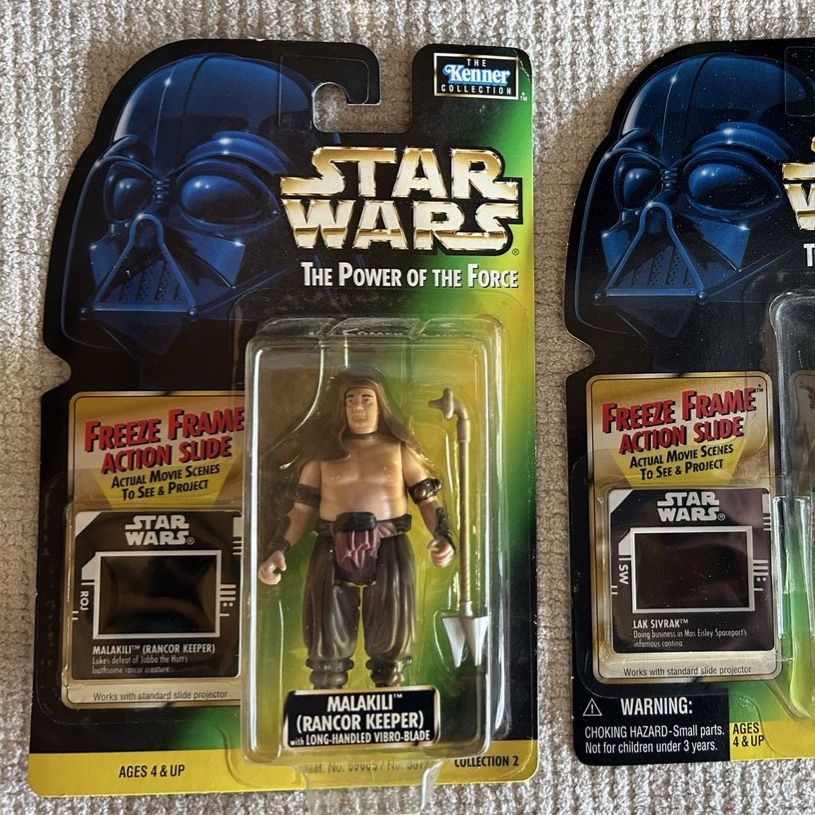 Star Wars The Power of the Force *Rare* Green Card Freeze Frame Malakili Rancor Keeper Action Figure