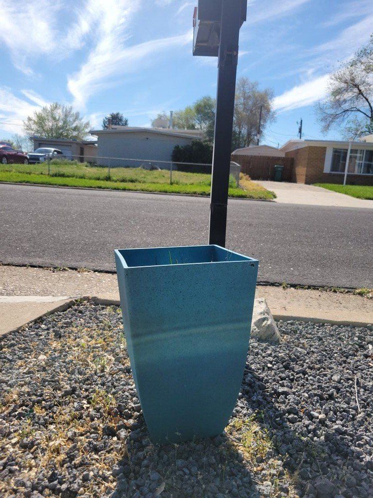 Blue flower pot, planter