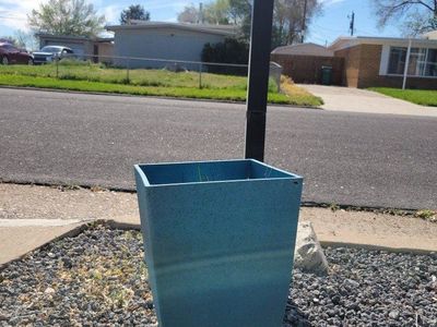 Blue flower pot, planter