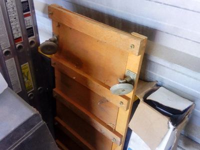 Vintage Wooden Dolly Cart with Metal Casters