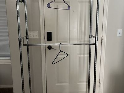 Chrome Garment Rack w/ 2 Hanging Rods & Shelves - Heavy Duty, Rolling Storage